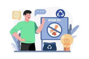 Stop Throwing Trash Campaign vector