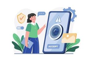 Need Camera Access Illustration concept on white background vector