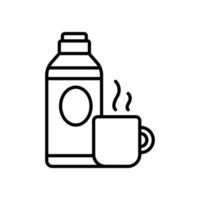 icono de contorno de vector de cafetera con ilustración de estilo de fondo. camping y símbolo al aire libre archivo eps 10