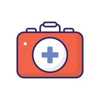 First Aid vector flat icon with background style illustraion. Camping and Outdoor symbol EPS 10 file