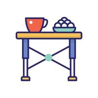 Camping Table vector flat icon with background style illustraion. Camping and Outdoor symbol EPS 10 file