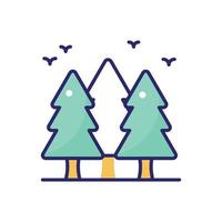Forest vector flat icon with background style illustraion. Camping and Outdoor symbol EPS 10 file