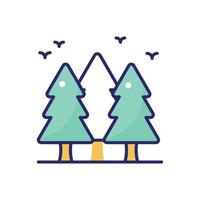 Forest vector flat icon with background style illustraion. Camping and Outdoor symbol EPS 10 file