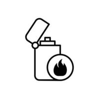 Lighter vector  outline icon with background style illustraion. Camping and Outdoor symbol EPS 10 file