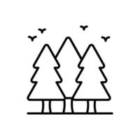 icono de contorno de vector de bosque con ilustración de estilo de fondo. camping y símbolo al aire libre archivo eps 10