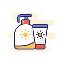 Sunblock vector filled outline icon with background style illustraion. Camping and Outdoor symbol EPS 10 file