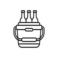 Cooler vector outline icon with background style illustraion. Camping and Outdoor symbol EPS 10 file