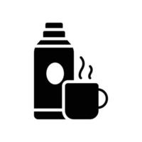 Coffee Maker vector Solid icon with background style illustraion. Camping and Outdoor symbol EPS 10 file