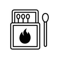 Matches vector  outline icon with background style illustraion. Camping and Outdoor symbol EPS 10 file