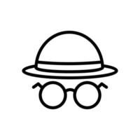 Head And Glasses vector outline icon with background style illustraion. Camping and Outdoor symbol EPS 10 file