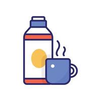 icono plano de vector de cafetera con ilustración de estilo de fondo. camping y símbolo al aire libre archivo eps 10