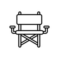 icono de contorno de vector de silla con ilustración de estilo de fondo. camping y símbolo al aire libre archivo eps 10