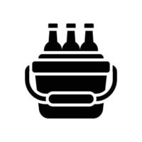 Cooler vector Solid icon with background style illustraion. Camping and Outdoor symbol EPS 10 file