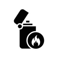 Lighter vector  Solid icon with background style illustraion. Camping and Outdoor symbol EPS 10 file