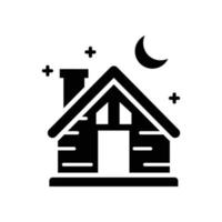 icono sólido de vector de cabaña con ilustración de estilo de fondo. camping y símbolo al aire libre archivo eps 10