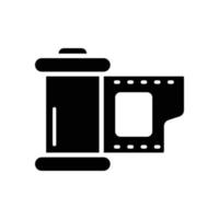 Video Shutter vector Solid icon with background style illustraion. Camping and Outdoor symbol EPS 10 file.
