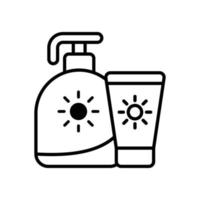 Sunblock vector  outline icon with background style illustraion. Camping and Outdoor symbol EPS 10 file