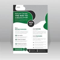 Save Green Nature Flyer Poster template vector