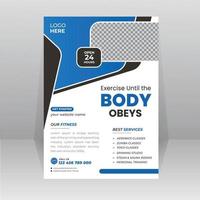 plantilla de diseño de volante y cartel de cuerpo de fitness de gimnasio vector