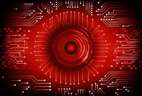 Modern Cybersecurity Technology Background with eye