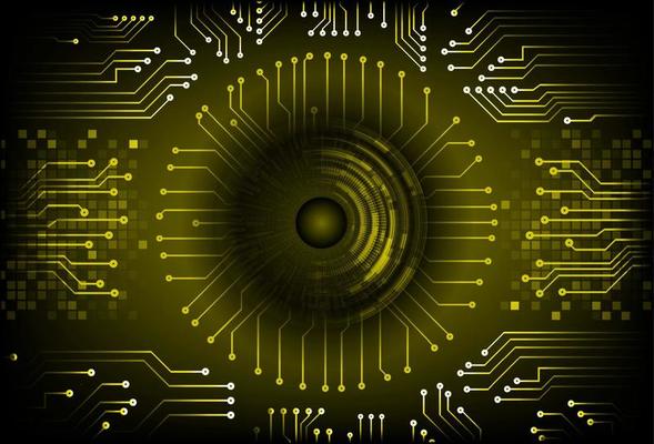 Modern Cybersecurity Technology Background with eye