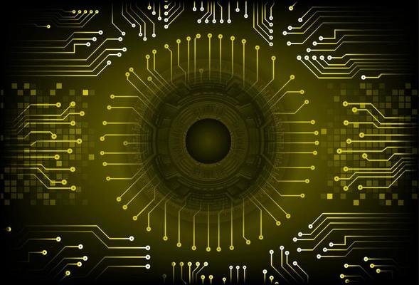 Modern Cybersecurity Technology Background with eye