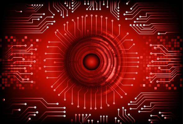 Modern Cybersecurity Technology Background with eye