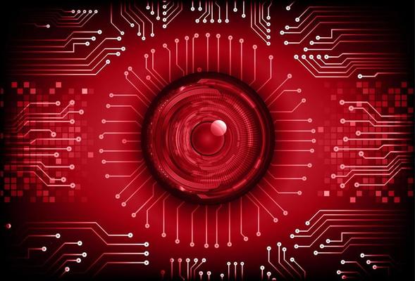 Modern Cybersecurity Technology Background with eye