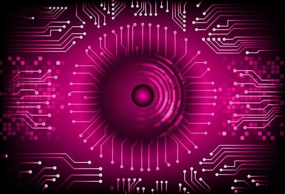 Modern Cybersecurity Technology Background with eye