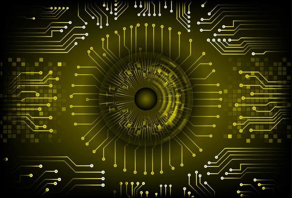 Modern Cybersecurity Technology Background with eye