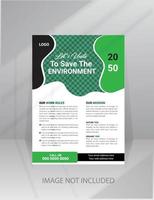 Save Green Nature Flyer Poster template vector