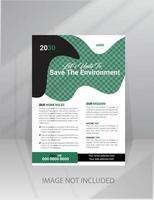 Save Green Nature Flyer Poster template vector