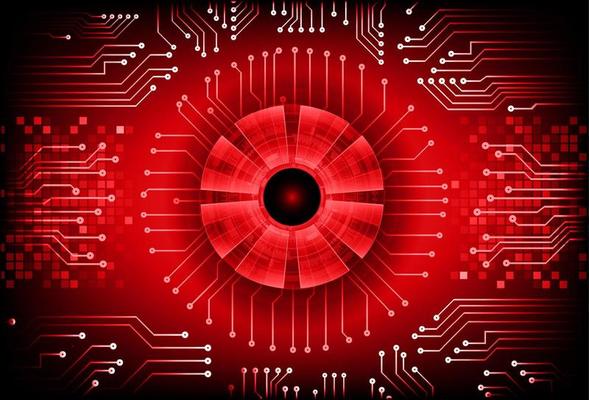 Modern Cybersecurity Technology Background with Eye