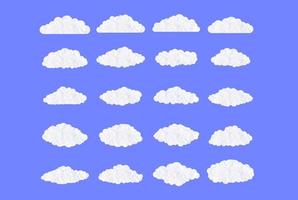 White cloud Icon Set vector