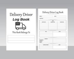 Delivery driver notebook kdp interior home delivery service information tracker and order record template kdp vector