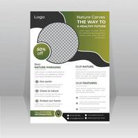 Save Green Nature Flyer Poster template vector