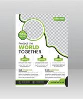 Save Green Nature Flyer Poster template vector