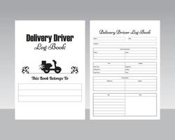 Delivery driver notebook kdp interior home delivery service information tracker and order record template kdp vector