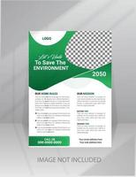 Save Green Nature Flyer Poster template vector