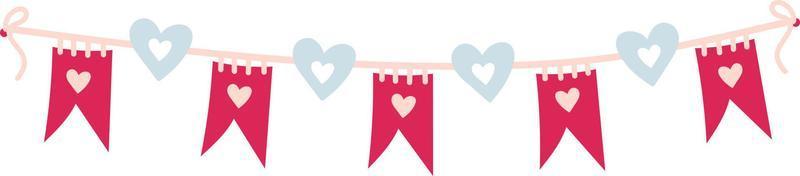 Valentine bunting flag illustration vector