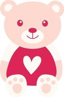 Valentine teddy bear illustration vector