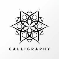 caligrafía floral simple y única en imagen de 6 ángulos icono gráfico diseño de logotipo concepto abstracto stock vectorial. se puede utilizar como un símbolo relacionado con el motivo o el arte. vector