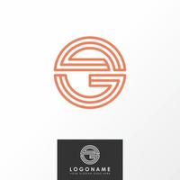 letter or word SG font in 3 circle lines image graphic icon logo design abstract concept vector stock. Can be used as a symbol related to initial or monogram.