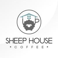 simple y único cabeza de oveja y cafetería imagen icono gráfico diseño de logotipo concepto abstracto vector stock. que se puede usar como símbolo o relacionado con animales y propiedades