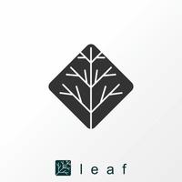 simple and unique leaf or leaves in rectangular pattern image graphic icon logo design abstract concept vector stock. Can be used as a symbol related to nature or plant.