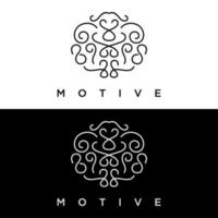 Simple Black and white unique calligraphy image graphic icon logo design abstract concept vector stock. Can be used as symbol relating to motif or interior.