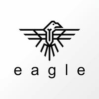 Simple and unique unique eagle in Line out image graphic icon logo design abstract concept vector stock. Can be used as a symbol related to bird or fly.