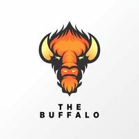 Simple and unique buffalo head in fierceness or anger image graphic icon logo design abstract concept vector stock. Can be used as symbol related to animal or character.