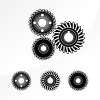 Simple and unique many gear variation image graphic icon logo design abstract concept vector stock. can be used as a company symbol or related to mechanic