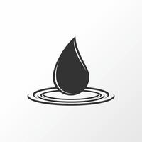 agua que cae a la superficie del agua imagen icono gráfico diseño de logotipo concepto abstracto vector stock. se puede utilizar como símbolo relacionado con la naturaleza o la plomería.
